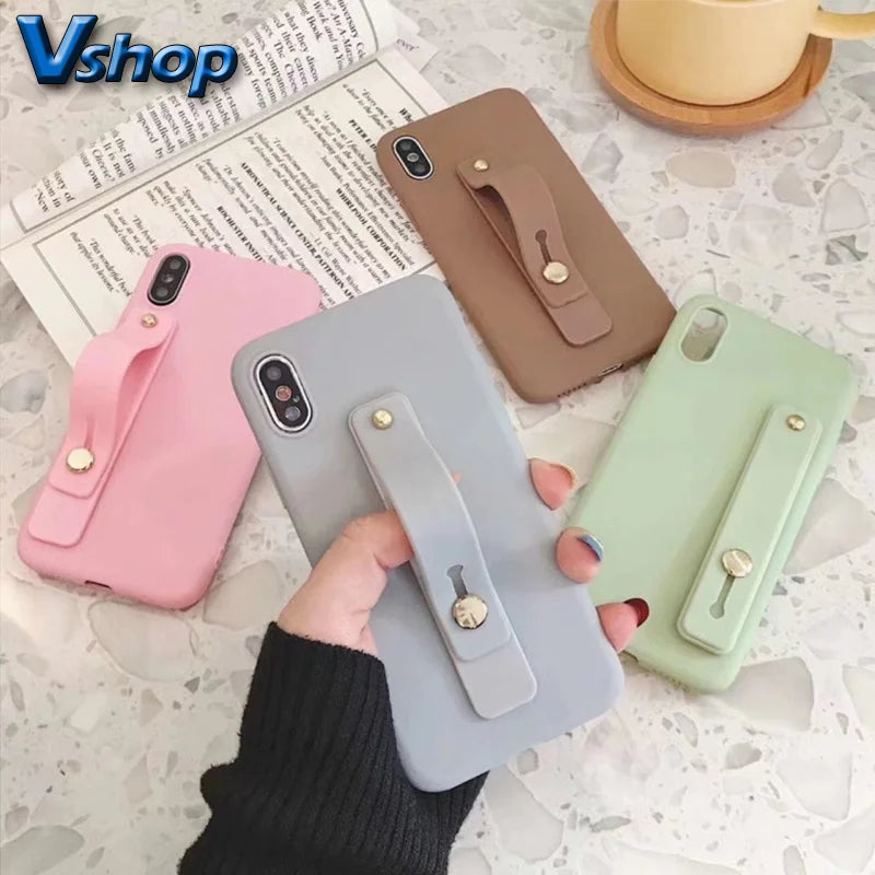 Phone Holder Finger Handle Strap Push Pull Grip Bracket Wrist Band Holder Kickstand Finger Ring Stra