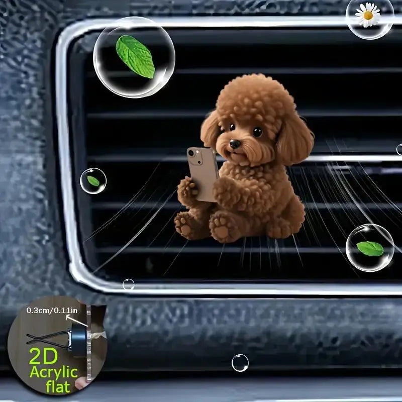 Acrylic Car Vent Clip Aromatherapy Air Freshener Holder 2D Decorative Air Conditioning close-up view