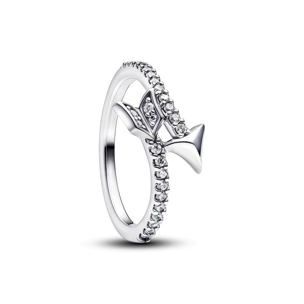 Hot selling new 925 sterling silver mini Snoopy Christmas pink diamond love orchid rin close-up view