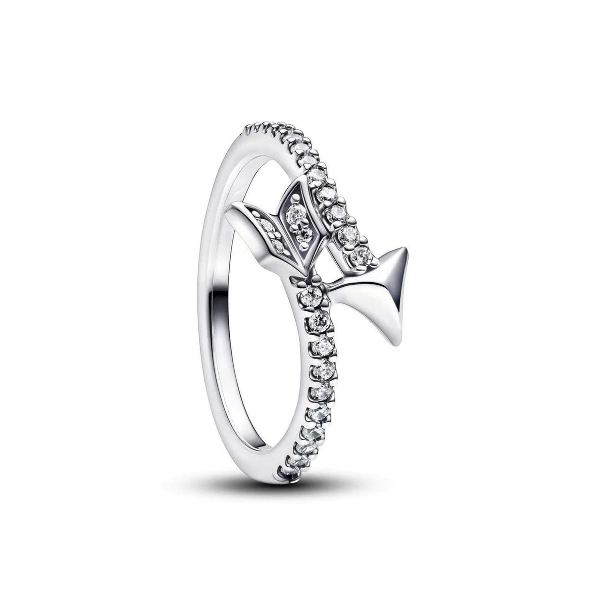 Hot selling new 925 sterling silver mini Snoopy Christmas pink diamond love orchid rin close-up view
