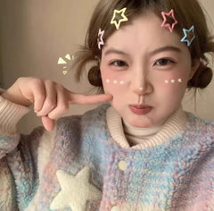 Colorful Kawaii Star Barrettes Y2K Spicy Girls BB Solid Star Hairclips Metal Snap Clip Headdress Hair Jewelry Gifts Wholesale