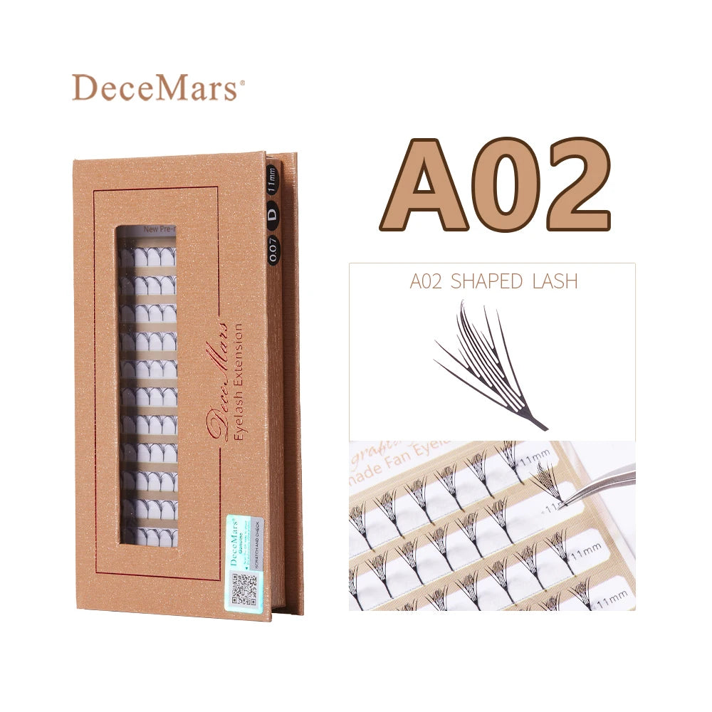 DeceMars A Series Premade Fan Eyelash Extensions | DIY Natural Look Lashes alternate view