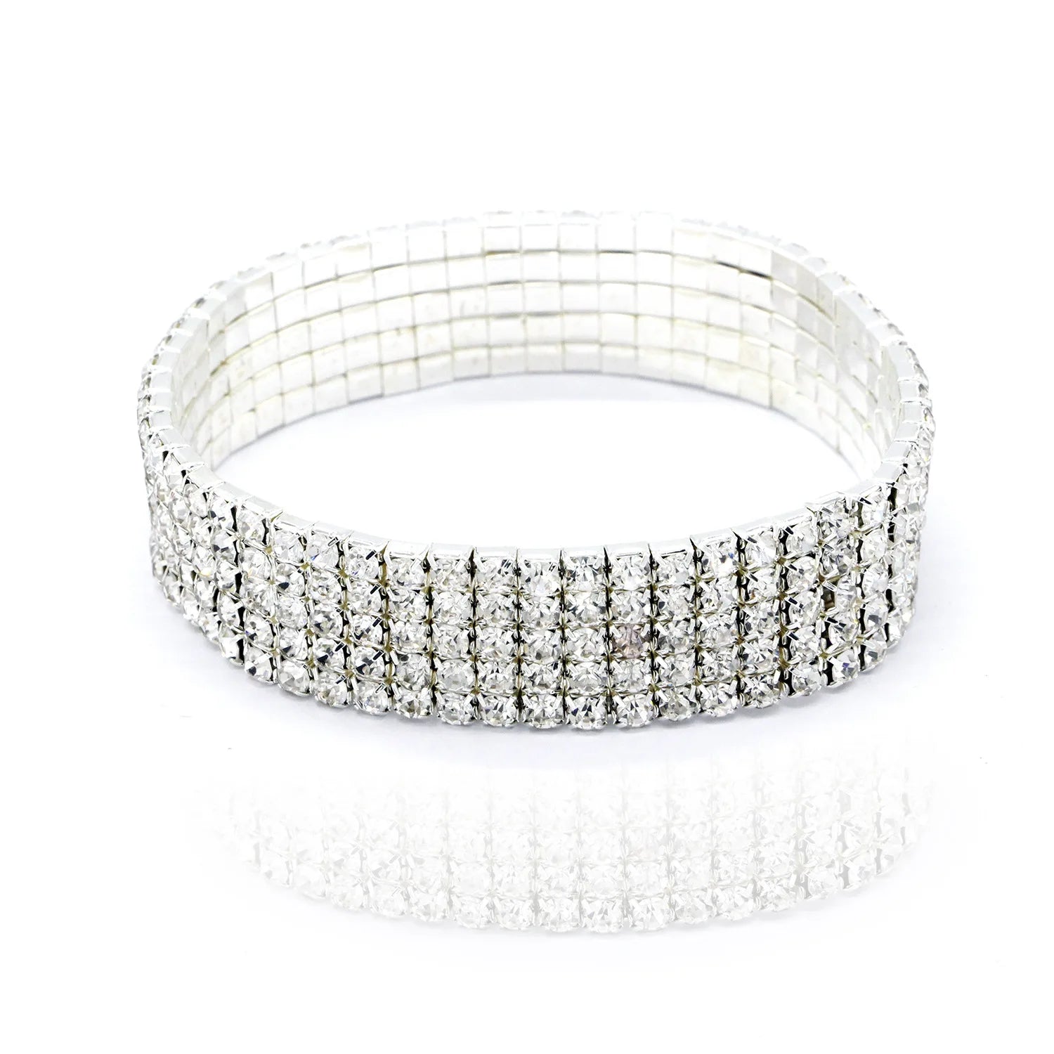 Fashion Rhinestone Tennis Anklet For Women Multi-layer Crystal Elastic Chain On Leg F alternate view