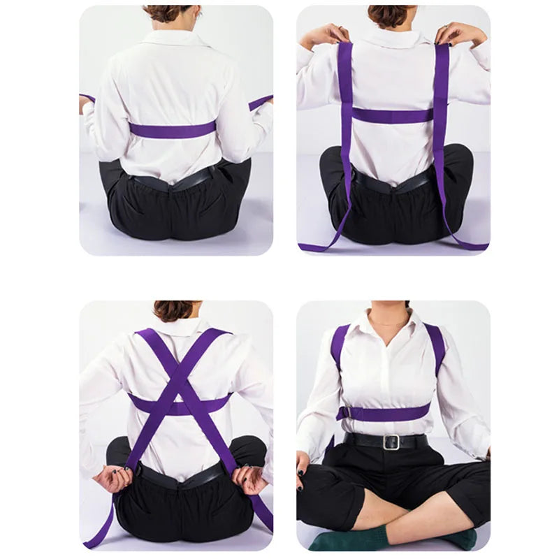 Cotton Yoga Strap with D-Ring Buckle | Adjustable Non-Elastic Stretching Belt for Pil lifestyle view