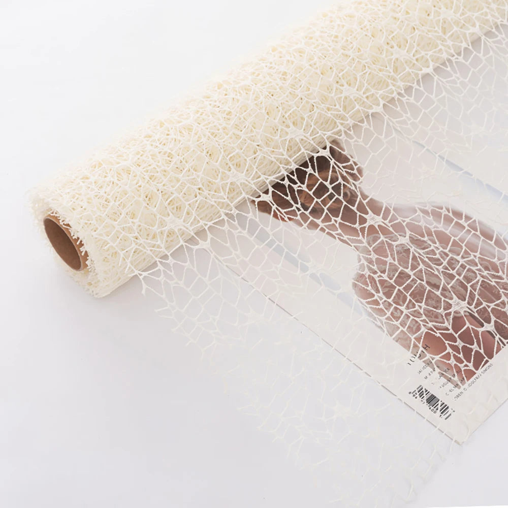 1 Roll Korean Style Jacquard Net Ribbon | Flower Bouquet Packaging DIY Material close-up view