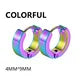 1/5 Pairs Men Women Punk Rock Stainless Steel Huggie Ear Circle Earring Piercing Push alternate view