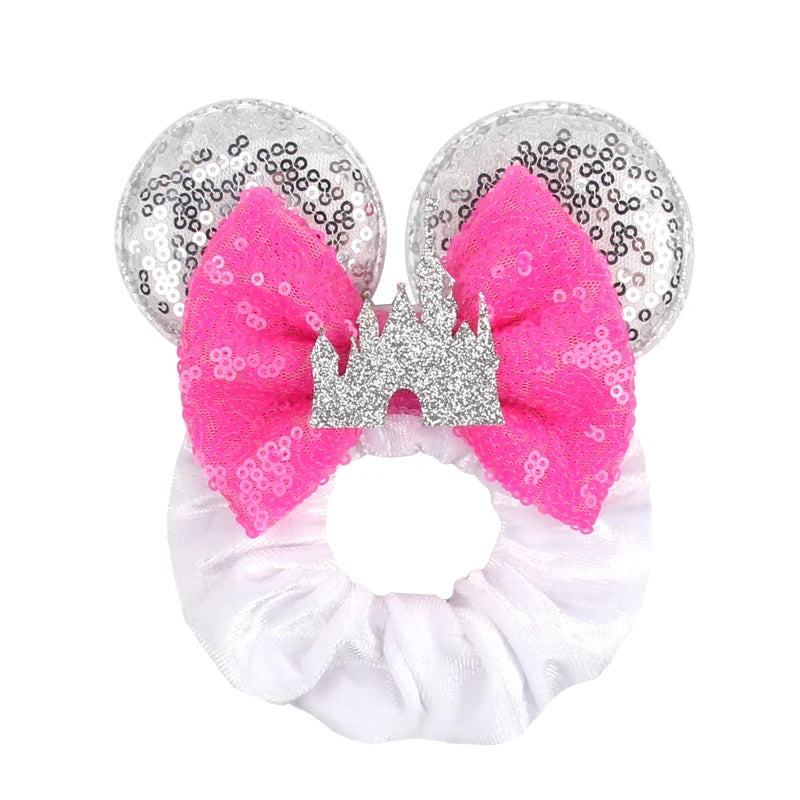 Women Ears Hair Scrunchies Velvet Hairbands For Girls Sequins Bows Headband Women Tri alternate view