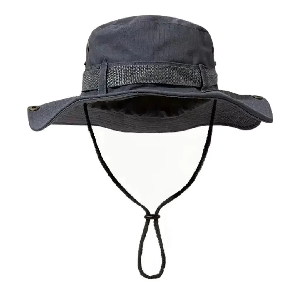 Outdoor Sun Protection Bucket Hat | UV Face Cover Cap for Hiking and Camping close-up view