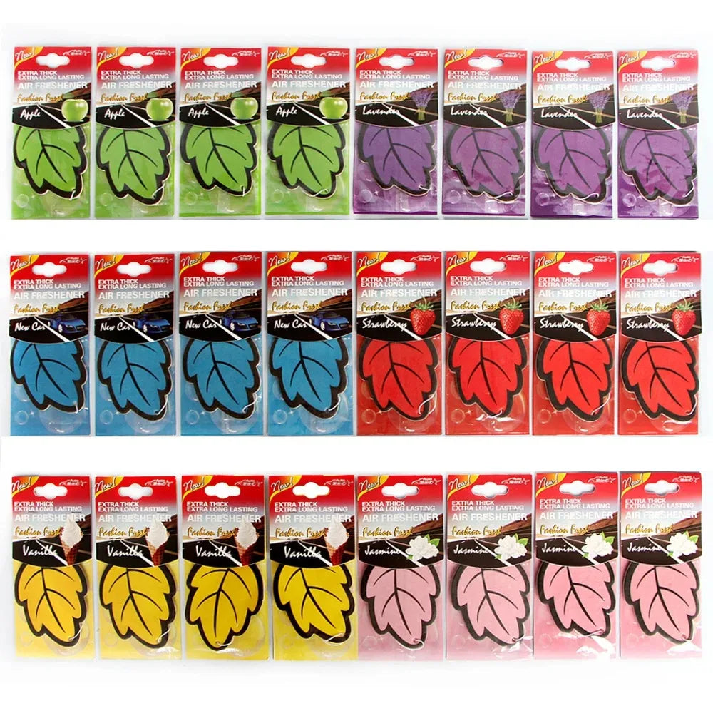 3-60pcs Car Air Freshener Natural Scented Tea Paper Auto Hanging Vanilla Perfume Fragran detail view