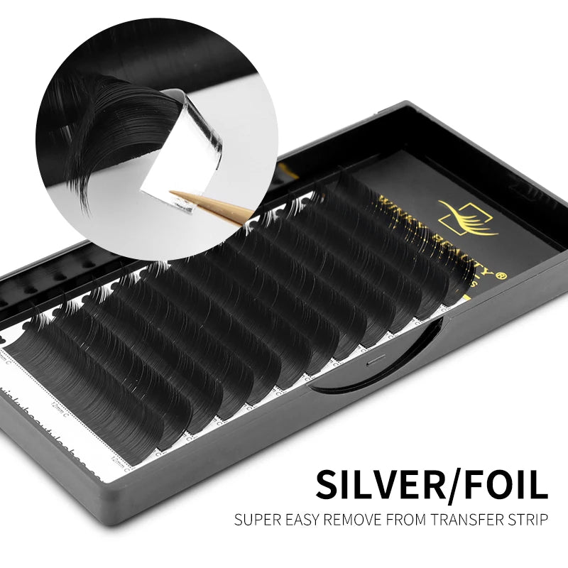 Flat Black Mink Lashes | Ellipse Split Tips Individual Eyelash Extensions alternate view