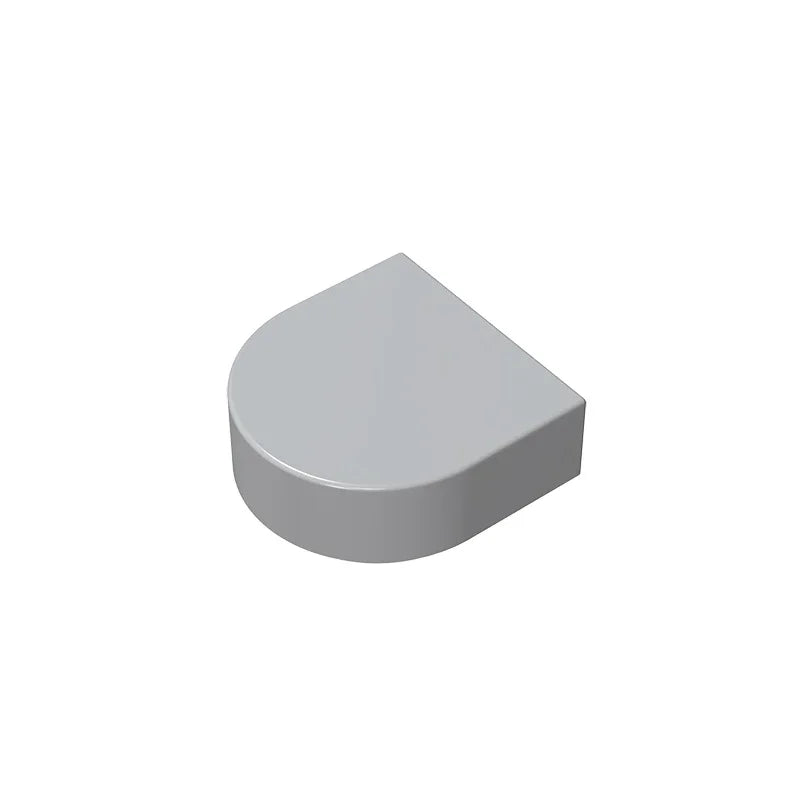 Gobricks Tile Round 1 x 1 Half Circle Extended | Compatible Brick Building Block additional angle