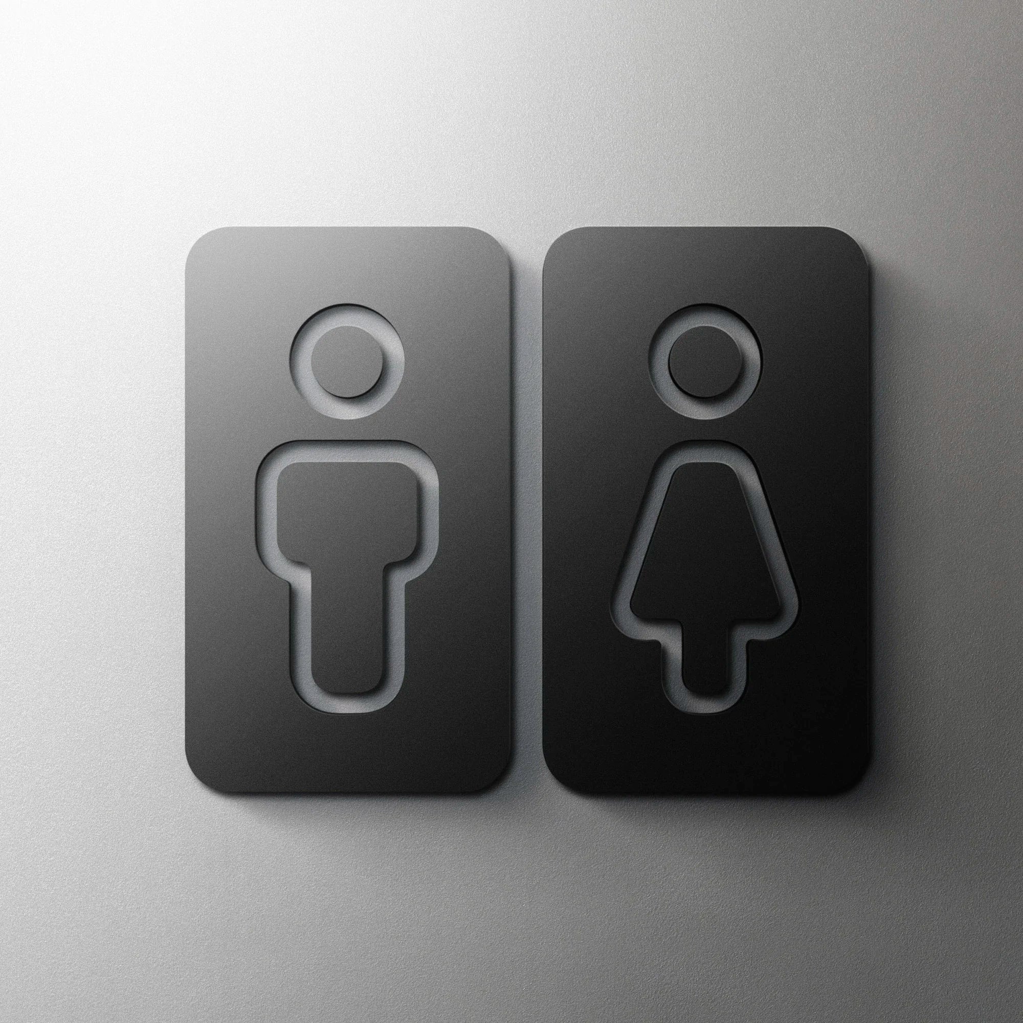 CIFBUY Acrylic 3D WC Toilet Door Sign Modern Self-Adhesive Salon Restaurant Hotel Minima detail view