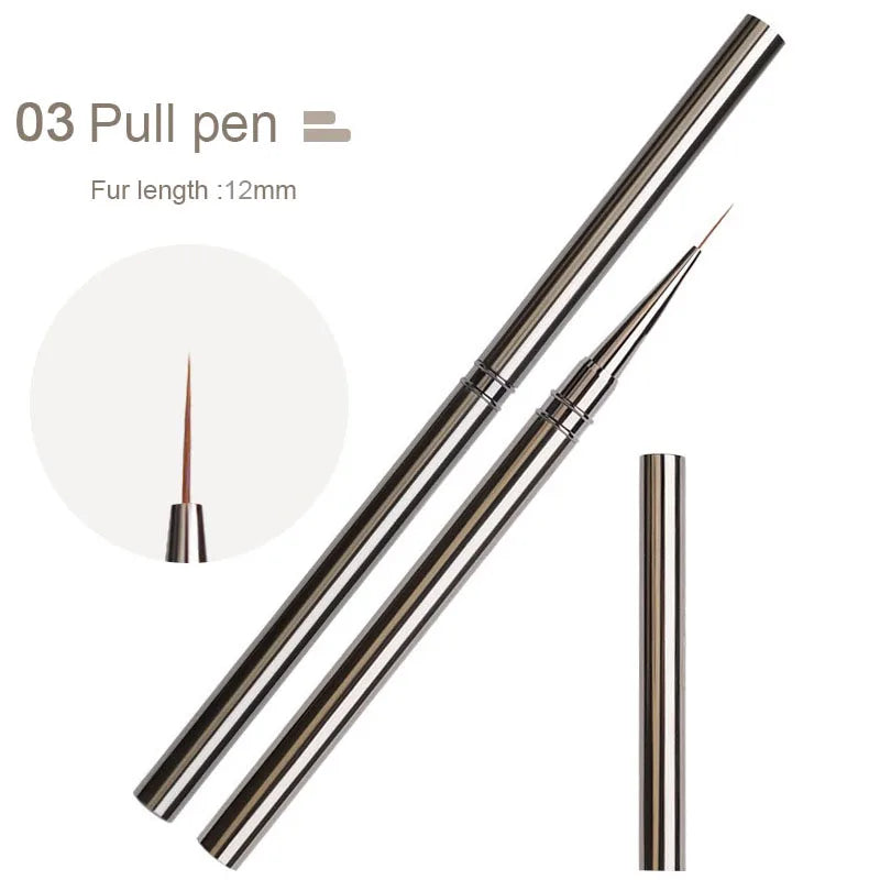Nails Art Liner Brushes Striping Drawing Elongated Lines Painting 6/9/12/15/18mm Nail lifestyle view