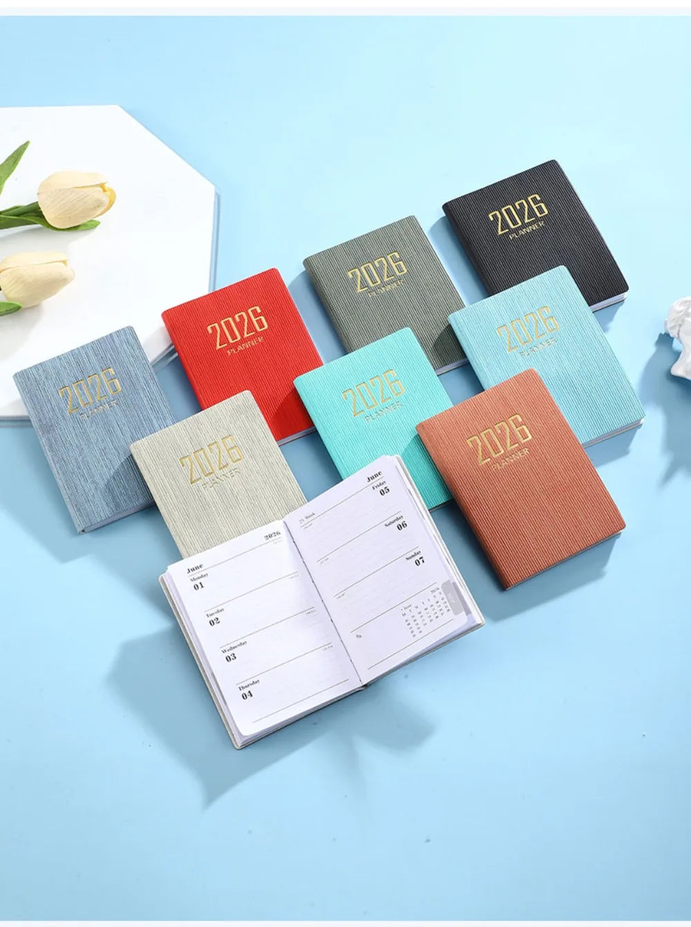 Portable A7 2026 Agenda Book – Pocket Weekly Planner with Calendar