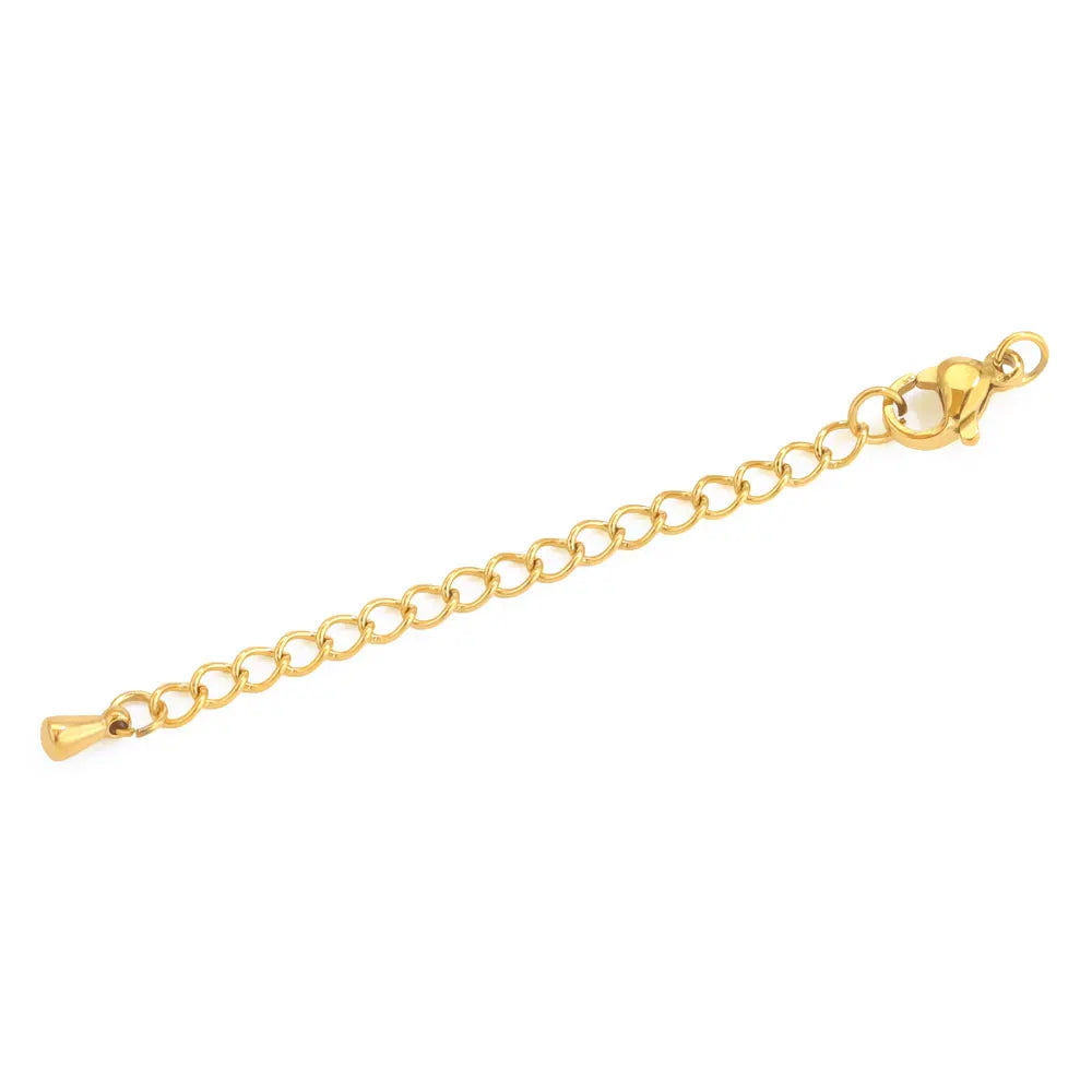 10pcs Stainless Steel Extension Extended Tail Chains With Lobster Clasps For Bracel additional angle