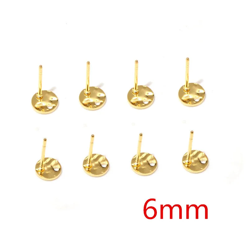 20pcs 316 Stainless Steel Gold Color Geometric Earring Stud Earring Posts Connector additional angle