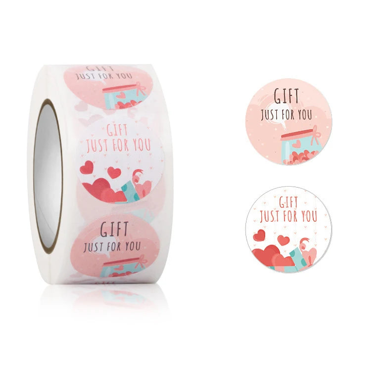 100-500pcs Free Gift Letters Labels Sticker Stationary Supplies Pink Thank You Sticker f detail view