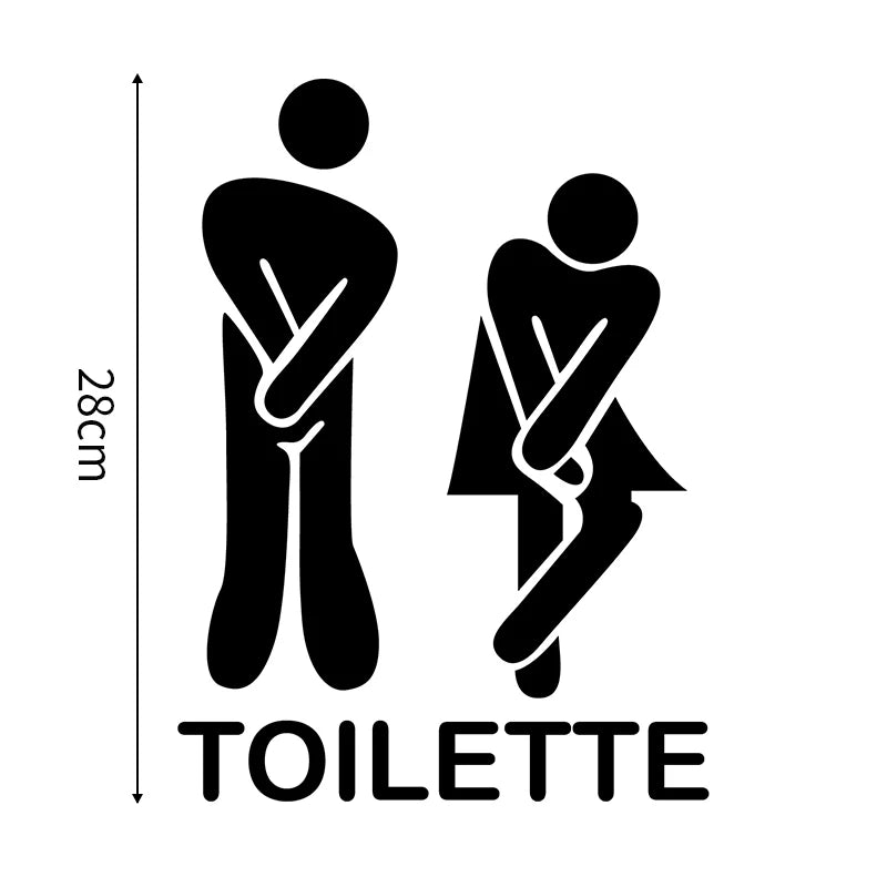 French Bathroom Toilet Sign Vinyl Sticker Decal | WC Entrance Sign Door Decal for Fra alternate view