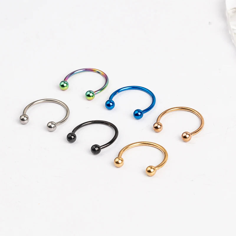 1pc Stainless Steel Nose Ring Hoops,16G Nose Piercings Cartilag Helix Ear Piercing for close-up view