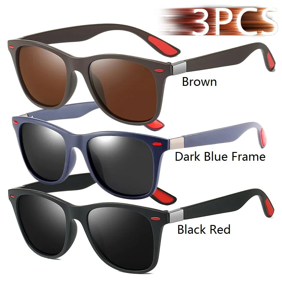 Square Unisex Driving Fishing Sunglasses Men Women Brand Designer Sun Glasses Anti-Gla close-up view
