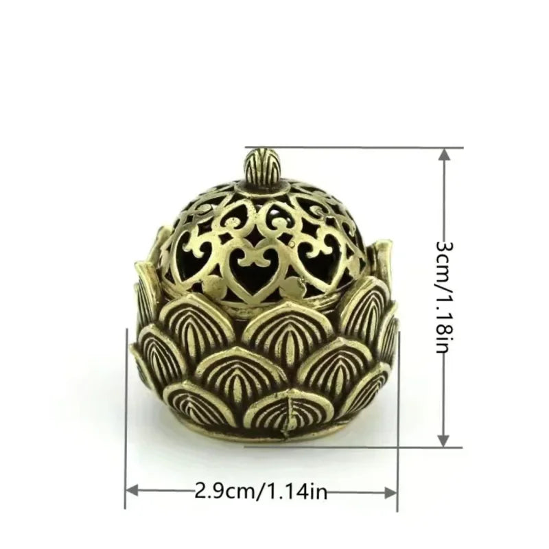 Lotus Incense Holder | Mini Asian Style Cone Burner Zen Decor Gift close-up view