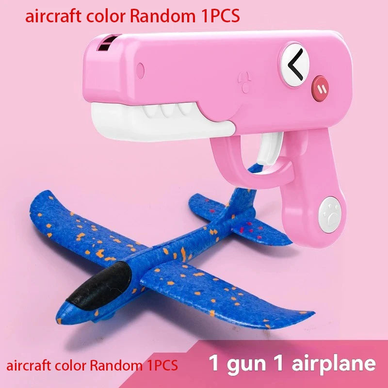 Foam Plane Launcher Toy | Outdoor Glider Flight Throw Gun for Kids additional angle
