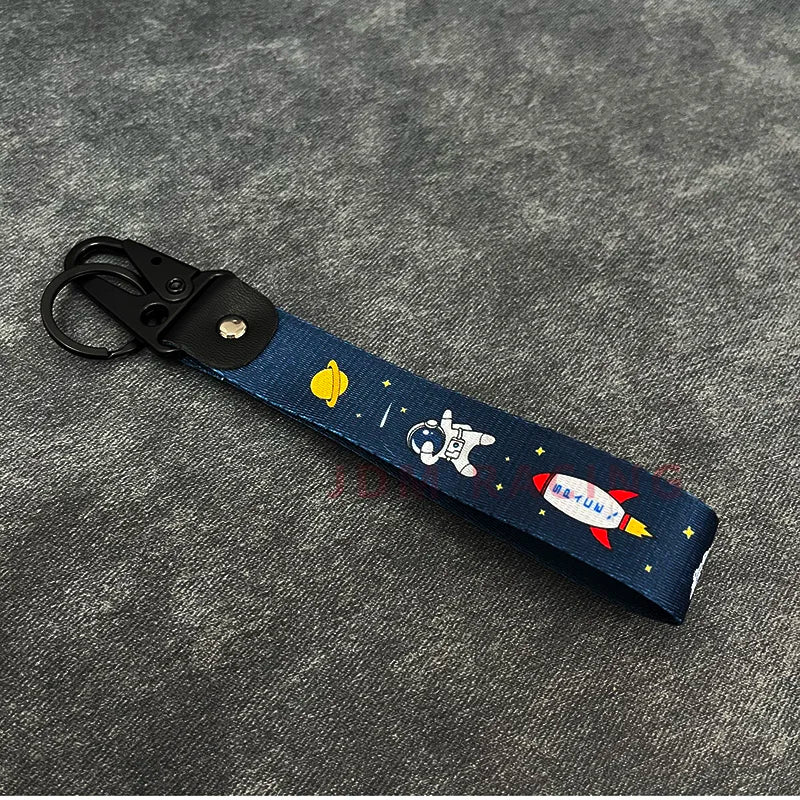 Nylon Key Strap Embroidery Lanyard | JDM Racing Car Keychain lifestyle view