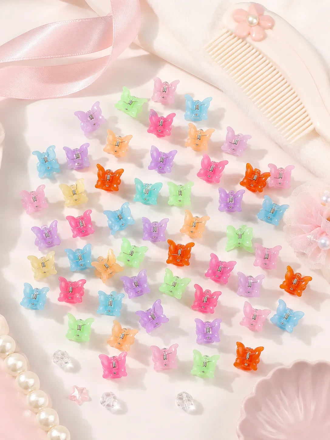 Macaron Color Flower Hair Clips Tiny Claw Clips Sweet Hairpins for Children Girls Fashion Hair Accessories