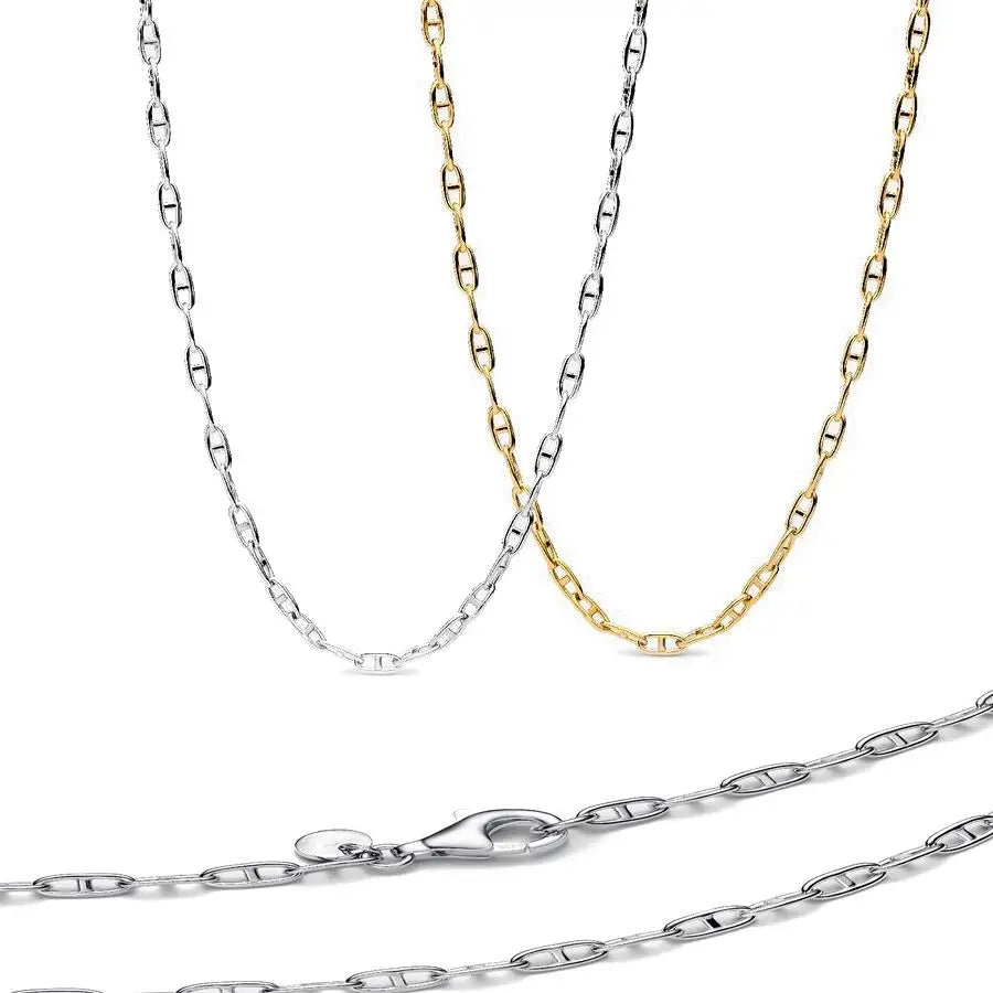 Classic Versatile Pendants Necklace Original 925 Sterling Silver 18K Gold Plated Necklace Lover's Ho
