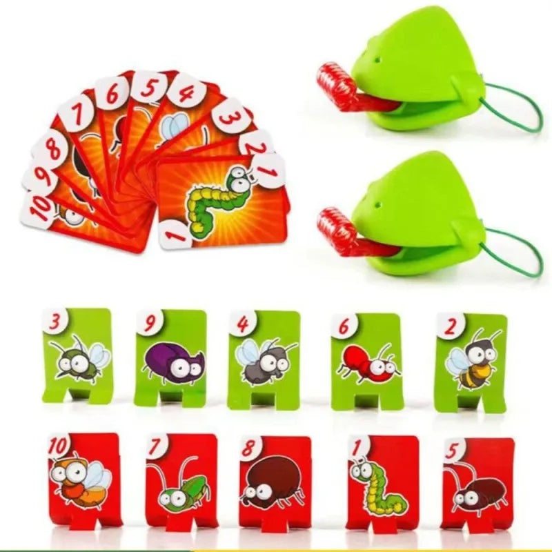 Funny Lizards Mask Toy Frog Tongue-Sticking TikTok Same Two-player Card Game Deskto additional angle