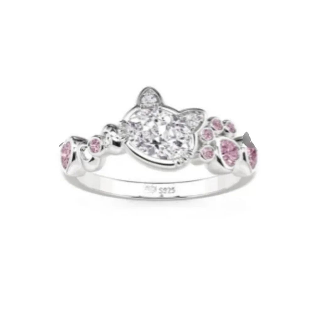 2026 Fashion Luxury 925 Silver, Lotus, Bow Ring Size 6 7 8 9 Suitable for European Wom close-up view