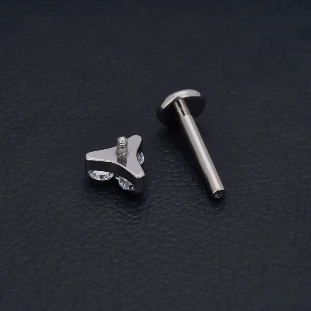 ASTM F136 Titanium Nose Piercing Petal Earrings For Women Labret Lip Rings Goth Ear Trag detail view