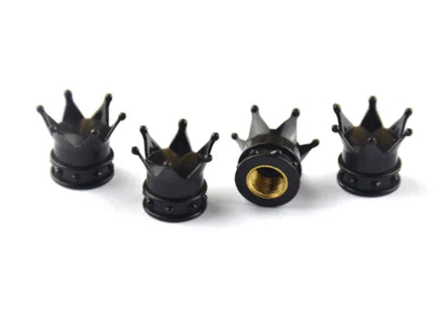 4 PCS Universal Crown Wheel Valve Covers Air Dustproof Waterproof Car Motorcycle Tyre lifestyle view