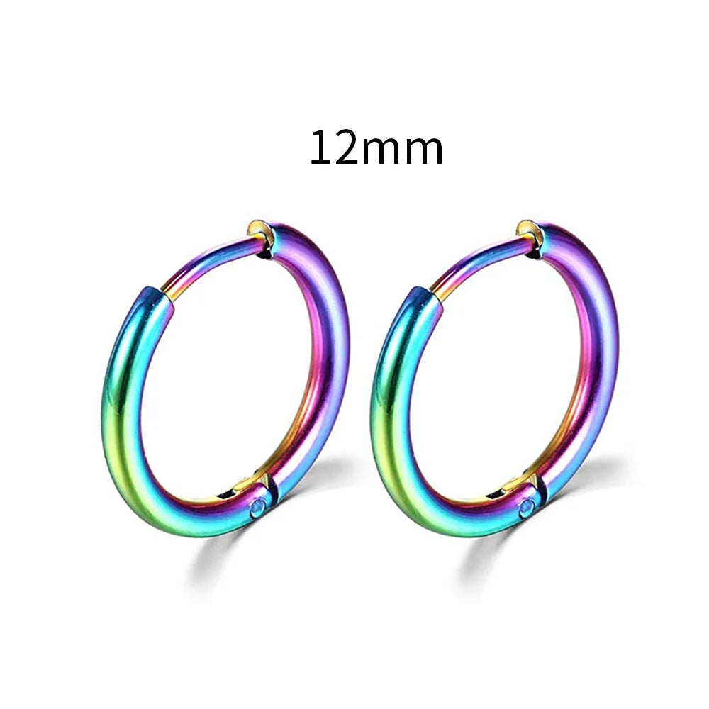 2022 New Simple Stainless Steel Small Hoop Earrings for Women Men Cartilage Ear Pie additional angle