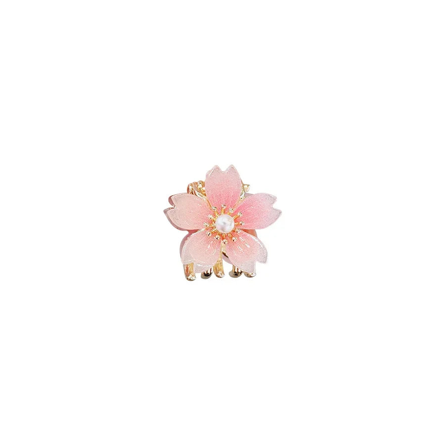 Japanese Style Sakura Mini Hair Claw High-end Princess Head Top Clip Women's Bangs additional angle