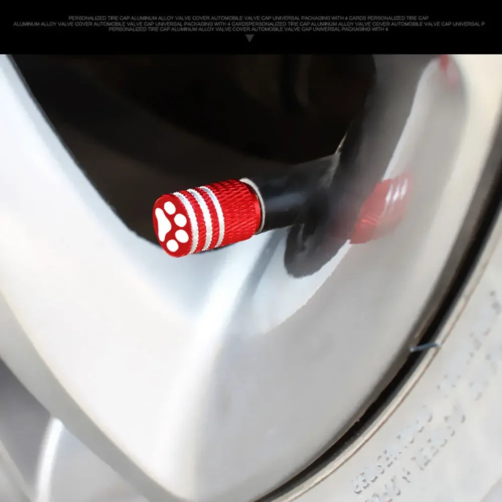 Bear's Paw Tire Stem Valve Caps, Aluminum Alloy, Set of 4 lifestyle view