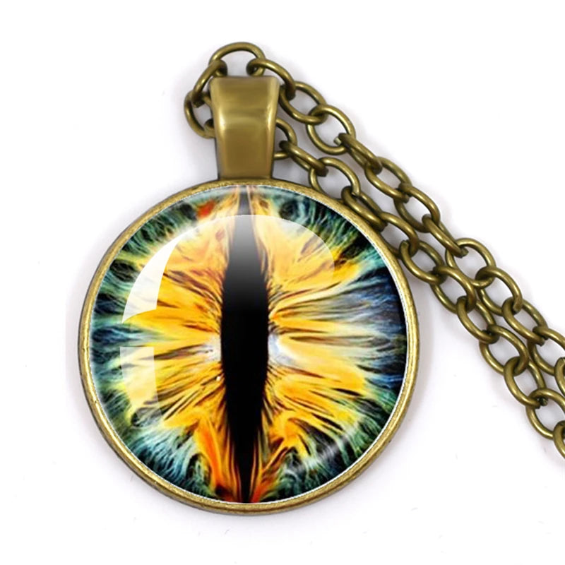 Fashion Evil Eye Pendant Necklace | Trendy Glass Cabochon Jewelry Gift additional angle