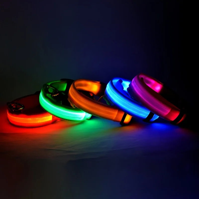 Nylon LED Night Safety Dog Collar additional angle