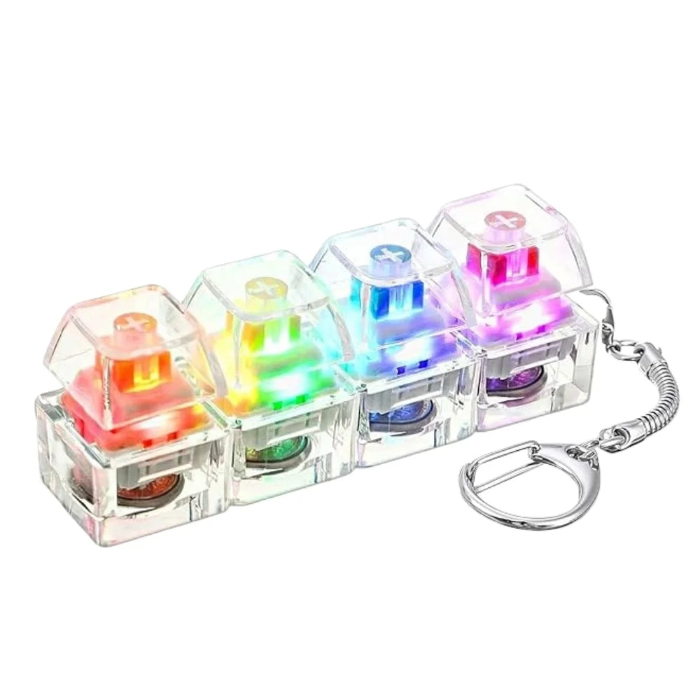 LED Click Keychain | Stress Relief Light Up Keyboard Toy for Anxiety detail view