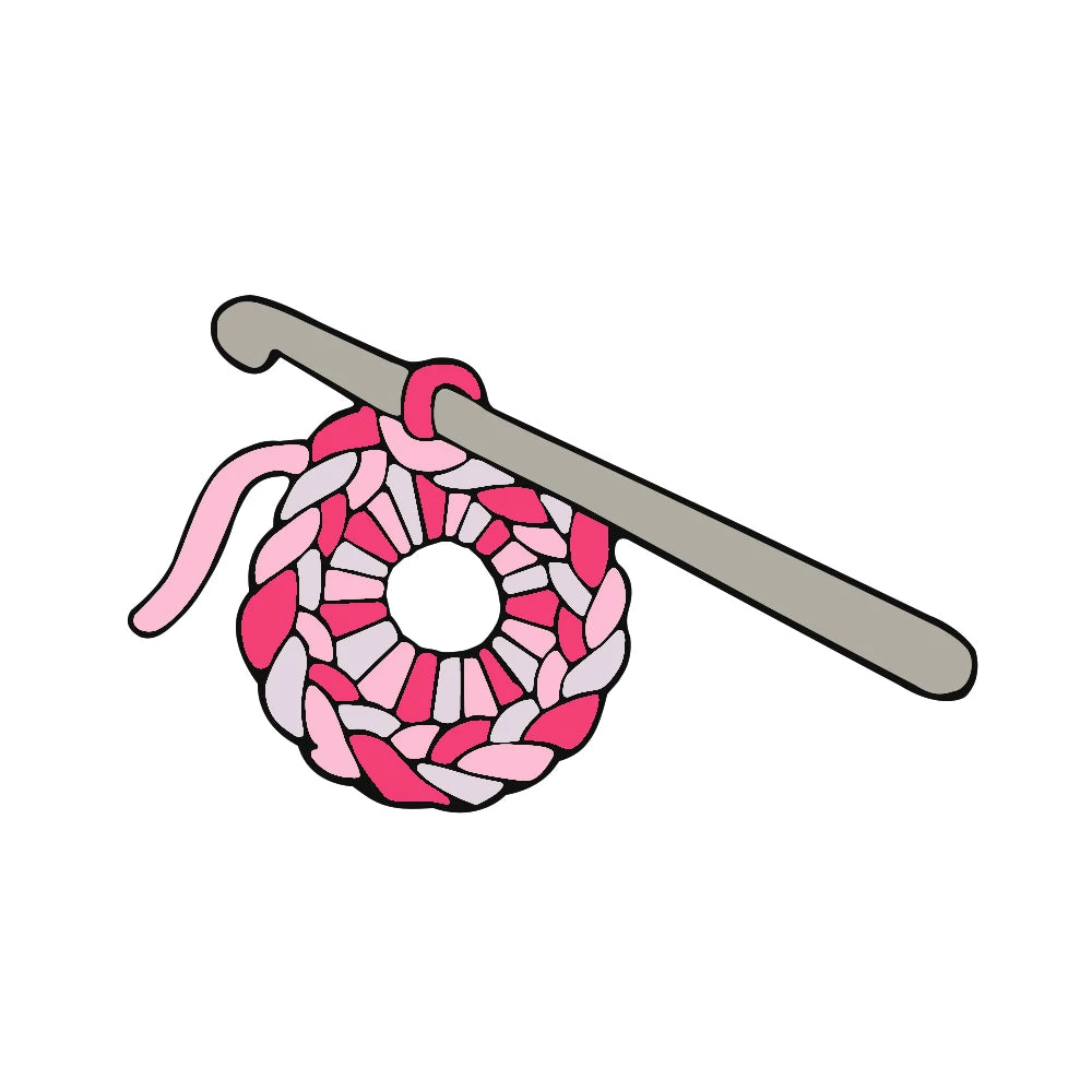 Knitting Wool Ball Enamel Pin Red Green Blue Crochet Hook Sweater Brooches Clothes Ba alternate view