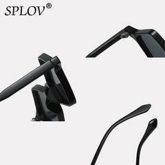 New Fashion Ins Popular Small Polygon Square Sunglasses Women Clear Ocean Lens Shades Men Trending Rivets Sun Glasses UV400