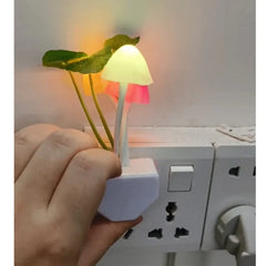 Mushroom Night Light with Light Sensor | 3 Color LED Bedside Lamp for Kids Room