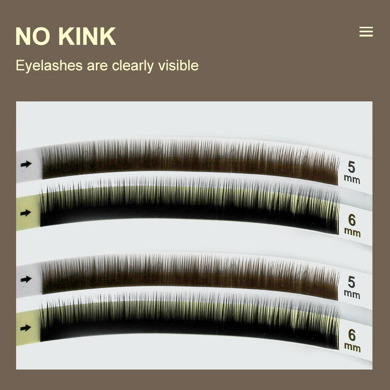 NATUHANA Bottom Eyelashes Extension | Natural J/B/C Curl Mix for Salon Use close-up view
