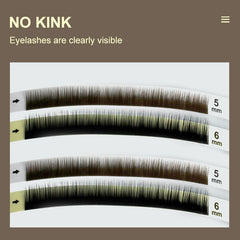 NATUHANA Bottom Eyelashes Extension | Natural J/B/C Curl Mix for Salon Use close-up view