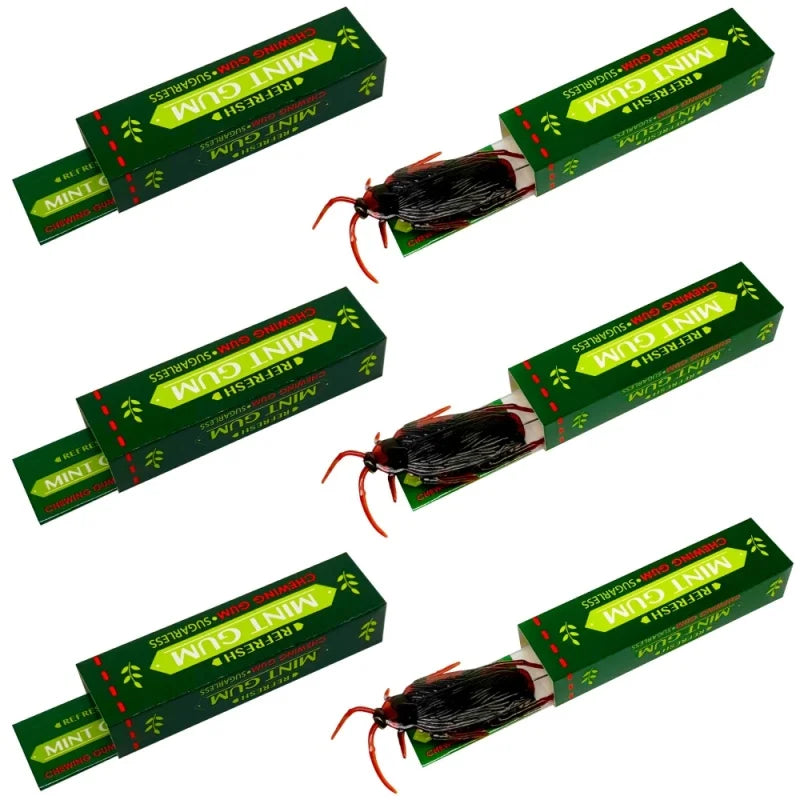 6Pcs Simulation Cockroach Chewing Gum | Creative Novelty Prank Toy additional angle