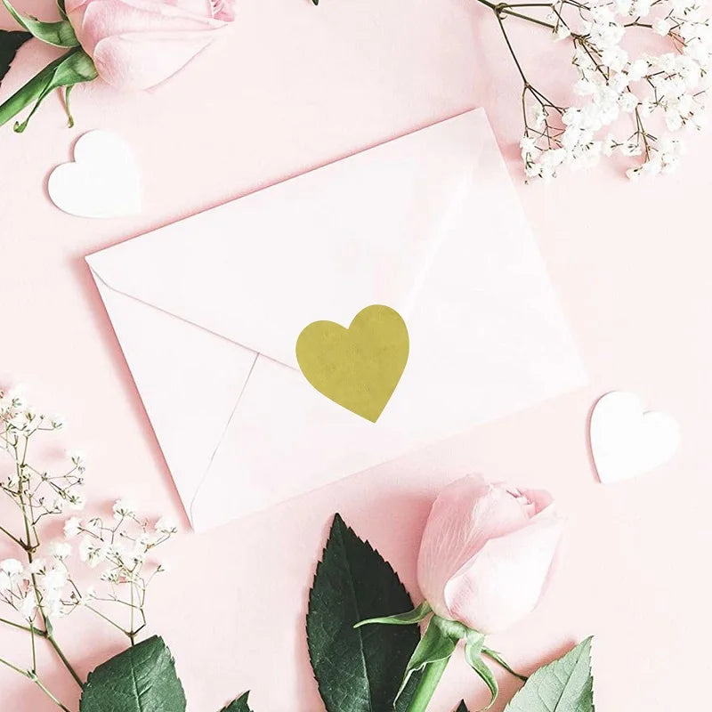 100-500PCS Thank You Stickers | Heart Shaped Merci Labels for Packaging and Gifts lifestyle view