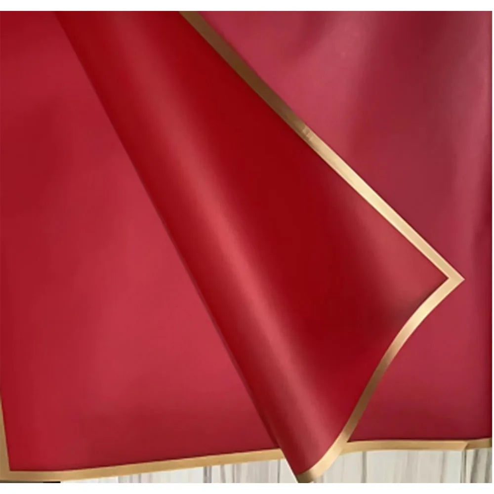 10 Sheet Half Transparent Flower Wrap Paper Golden Border Waterproof Bouquet Wrapping lifestyle view
