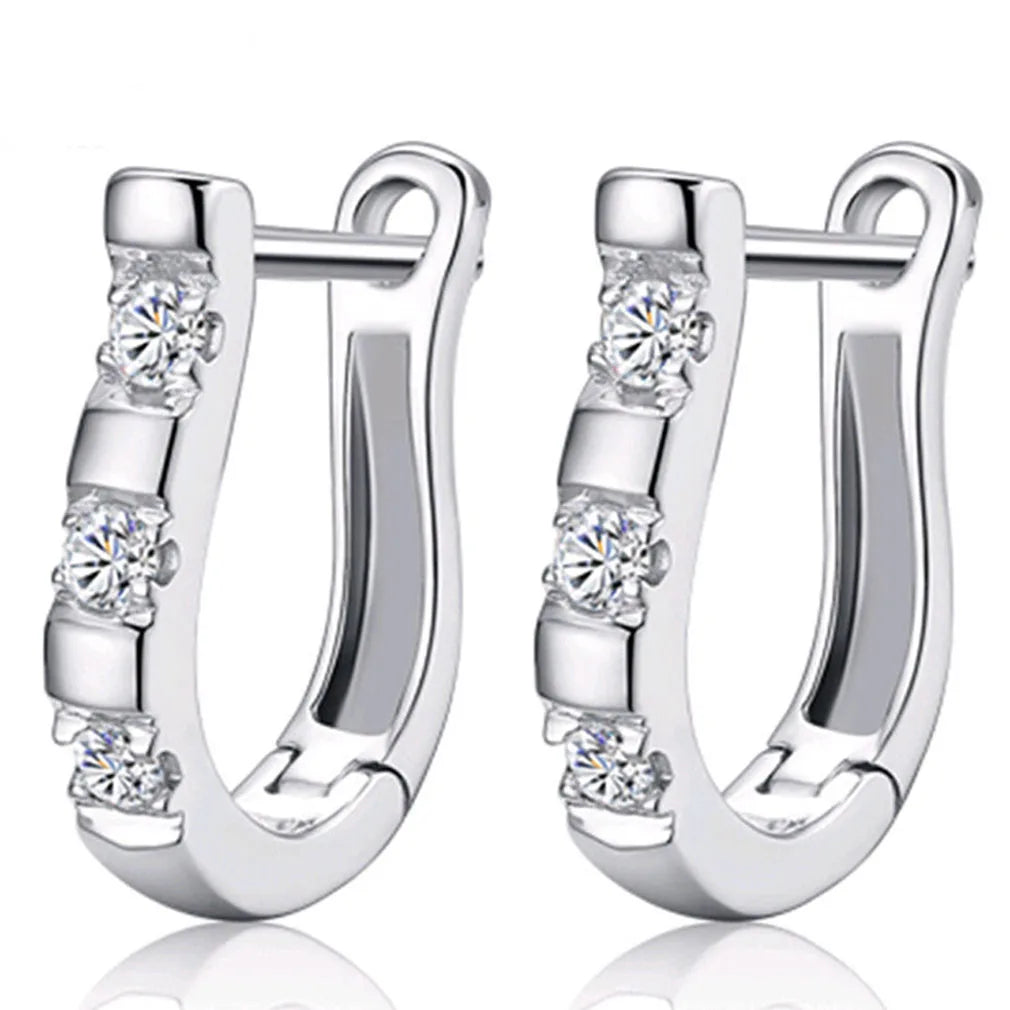 Luxury 0.5ct Moissanite Wedding Earrings for Women Gift Lab Diamond 925 Sterling Silve close-up view
