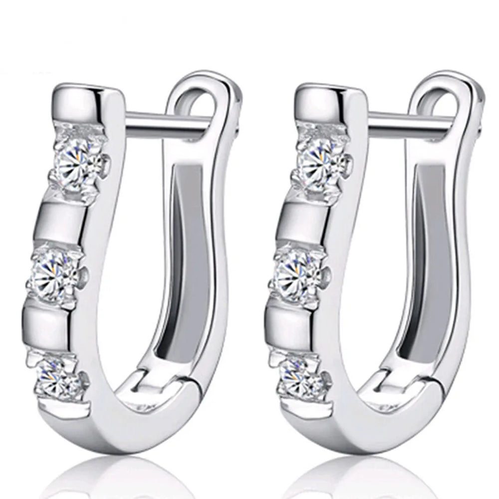 Luxury 0.5ct Moissanite Wedding Earrings for Women Gift Lab Diamond 925 Sterling Silve close-up view
