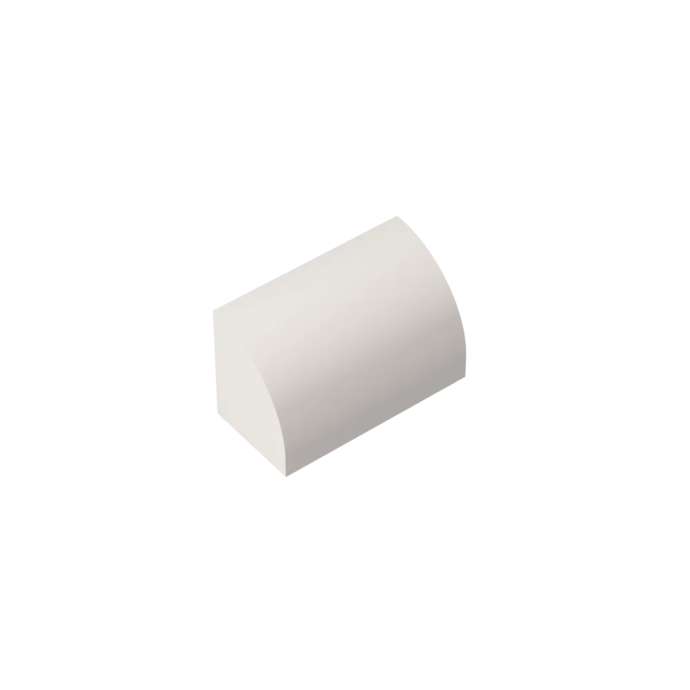 Gobricks GDS-M063 Curved Brick 1 x 2 x 1 No Studs | Compatible Building Block close-up view
